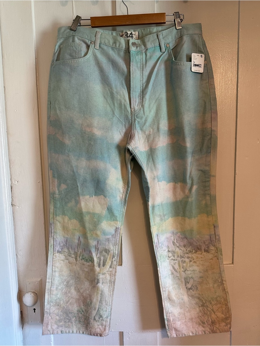 Free People Pastel Desert Straight Leg Jeans